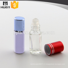 4.5ml vide mini verre transparent rouler sur la bouteille avec le chapeau en aluminium et la boule de petit pain de verre